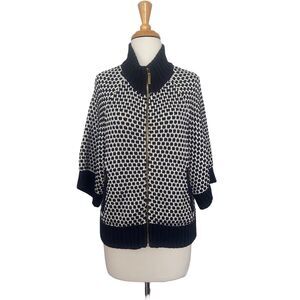 Jones New York Women Zip Cardigan Sweater Size PS Zip Pockets Blue Lagenlook